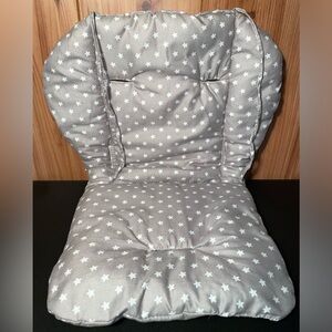 Gray Star Patterned Universal Highchair Seat Cushion